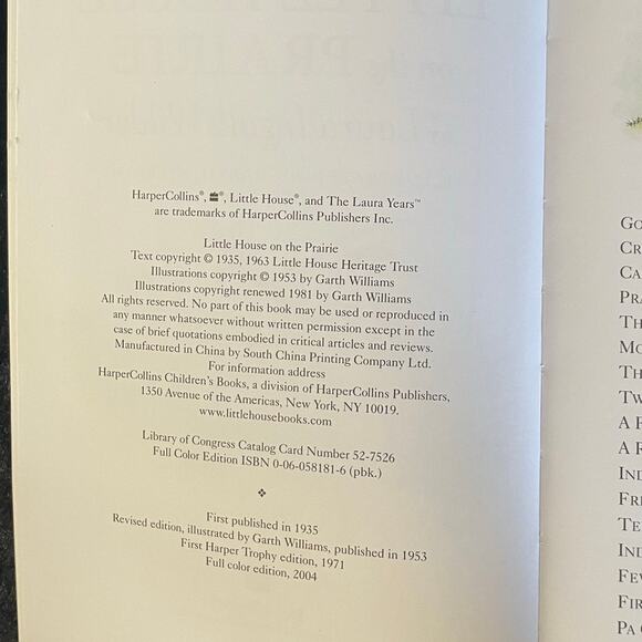 Little House on the Prairie by Laura Ingalls Wilder | 2004 | Paperback Classic - Picture 2 of 10